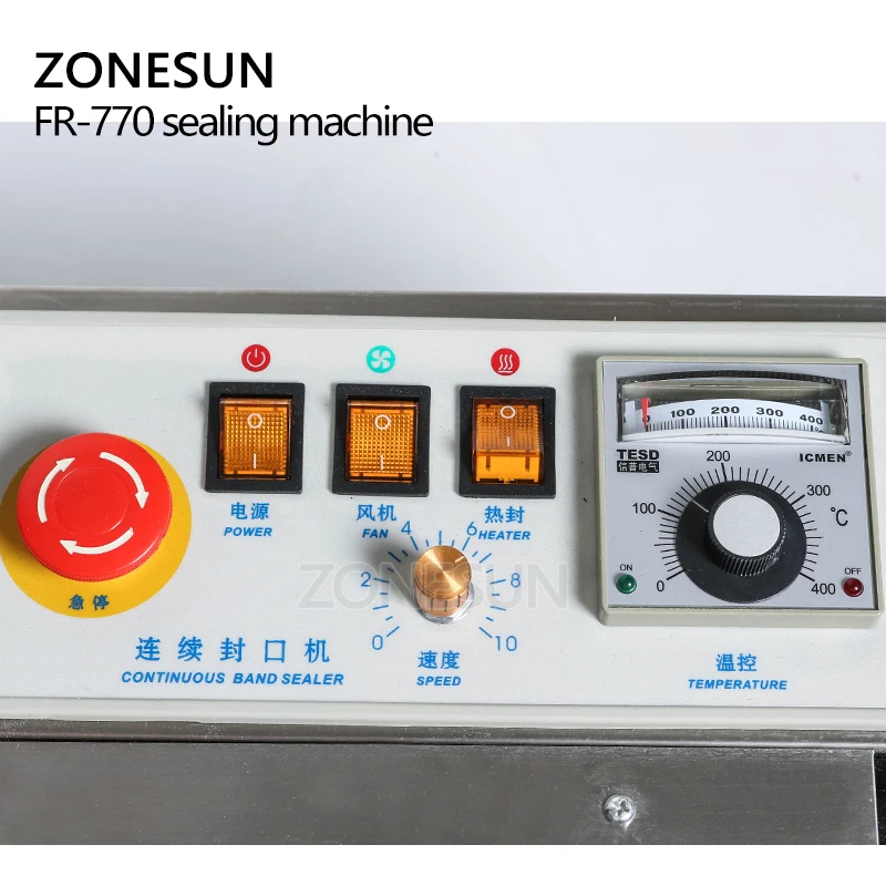 ZONESUN 770 непрерывная Автопленка Уплотнительная Машина горизонтальный ПВХ Мембранный мешок пленка герметик контроль температуры с 2 марками колеса