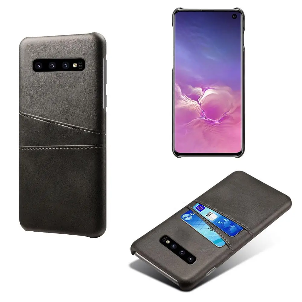 Black Чехол для samsung Galaxy S10 плюс S9 Note 9 A6 A8 A7 A9 A3 A5 A7 J3 J5 J7 чехол со слотом для карт из искусственной кожи+ PC чехол s - Цвет: Black