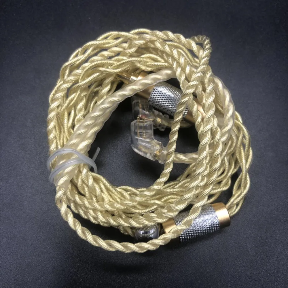 Кабель для наушников FENGRU DIY jdly Gold JC04P 5N OFC 4 Share 252 ядер Shure SE215 IE80 KZ ZST ZSN Pro ZS10
