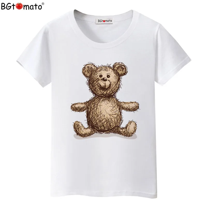 BGtomato Teddy футболка с медведем Милая мультяшная Женские классные летние топы kawaii