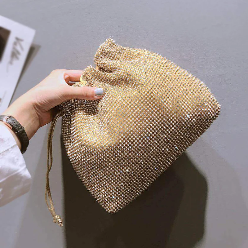 Хит продаж женская сумка мешок со стразами и кристаллами роскошная на плечо с