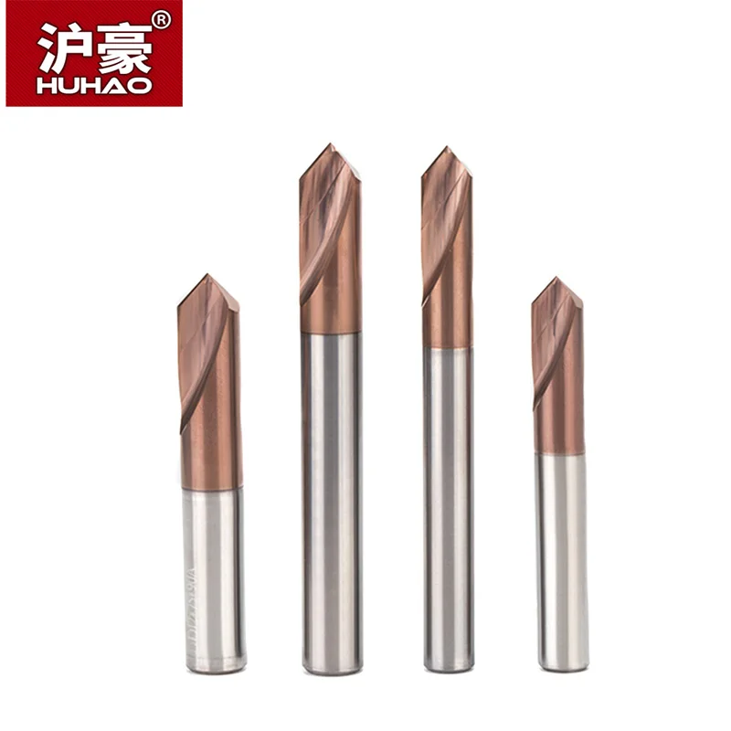 HUHAO 1PC 90 Degree Center Drill Tungsten Carbide Point Drill Centering Positioning Drill 45 Degree Angle Tool Chamfer Drill