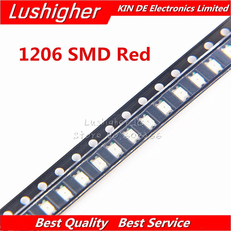 100 шт красный 1206 SMD светодиодный цветной диод 3216|Диоды| |