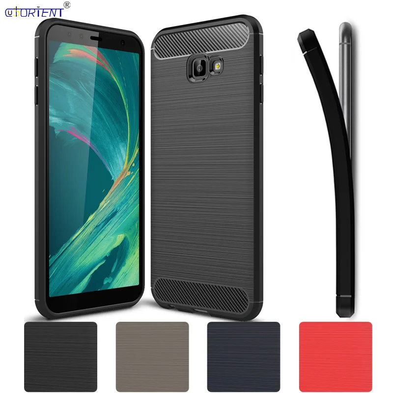 Для Samsung Galaxy J4 Plus + 2018 чехол из углеродного волокна J415 SM J415FN/DS J415F/DS бампер крышка J415F
