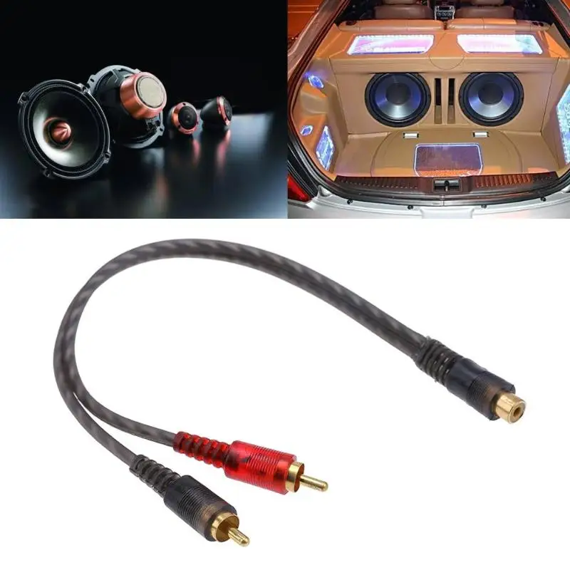 1 RCA шт. 27 см Женский на 2 рельефных кабеля для автомобильной аудиосистемы