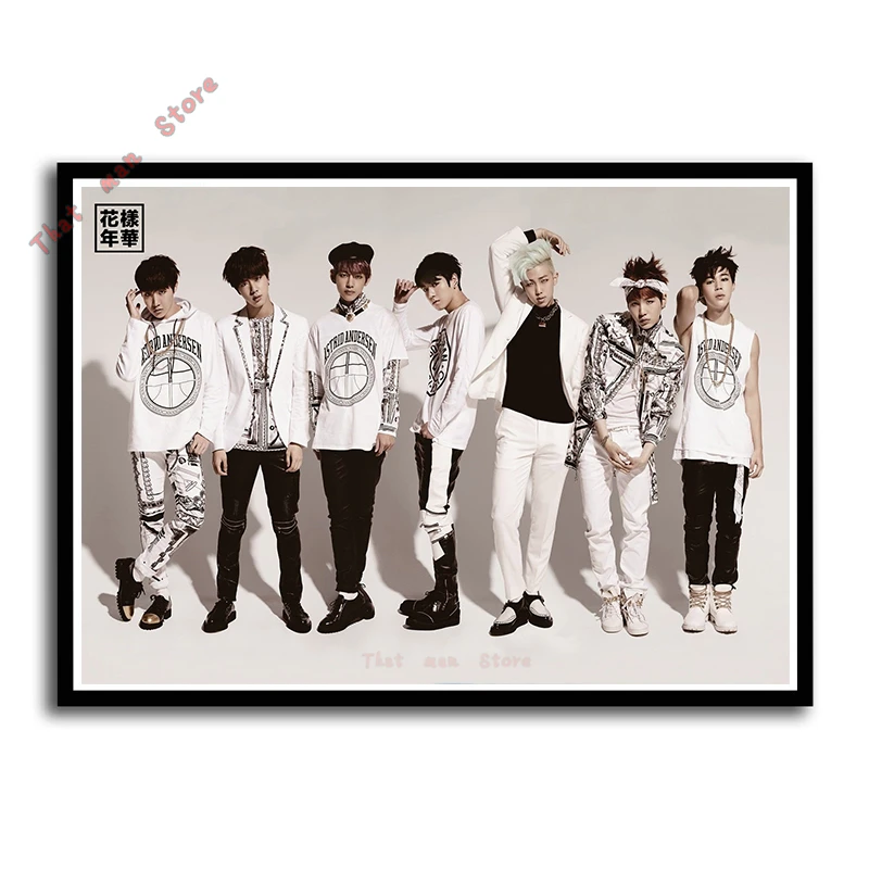 Kpop bangtan плакаты ясное изображение наклейки на стену украшение дома высокое качество принты RM Jimin Jin домашнее искусство 42*30 см без рамки