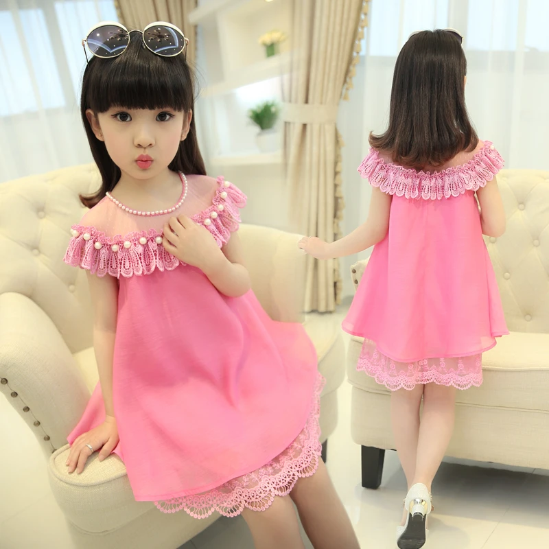2020 New Summer Costume Girls Princess Dress Children's Evening Clothing Kids Chiffon Lace Dresses Baby Girl Party Pearl | Детская