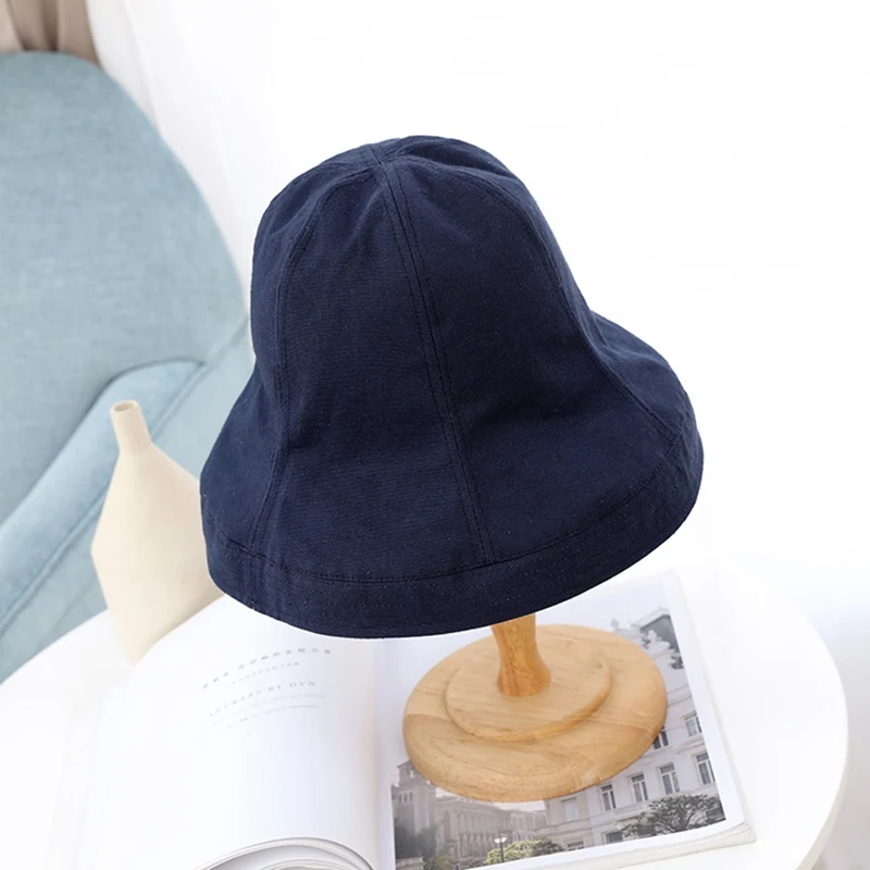 

Sunshade Bucket Hat Flat Top Wide Brim UV Protection Breathable Packable Foldable Cotton Linen Blend Sportswear Sun Cap