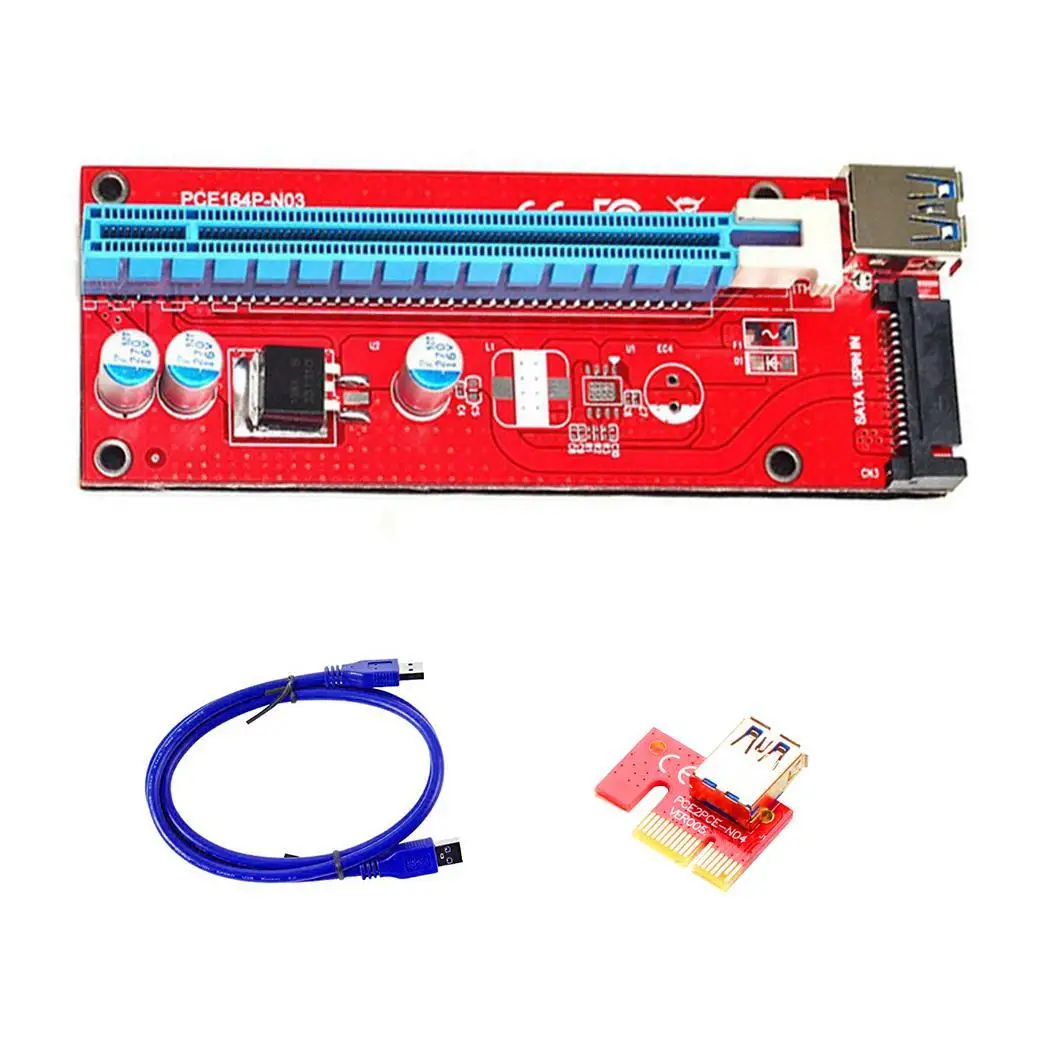 PCI-E Express 1x к 16x USB 3 0 Расширение SATA Riser Card PCIE X16 адаптер питания x1 удлинитель