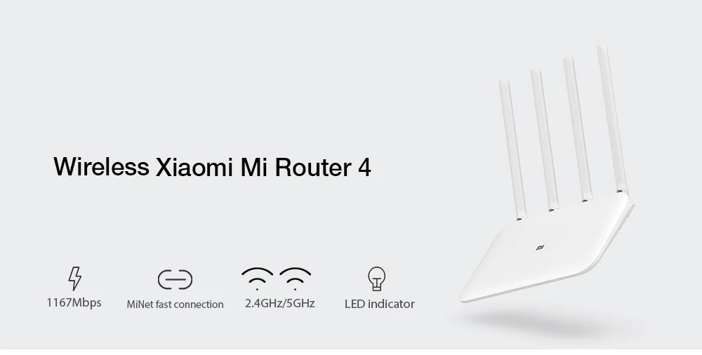 Xiaomi Mi Wi-Fi роутер 4 WiFi повторитель 2,4G 5GHz 128MB DDR3-1200 двухдиапазонный двухъядерный 880MHz беспроводной маршрутизатор с управлением через приложение