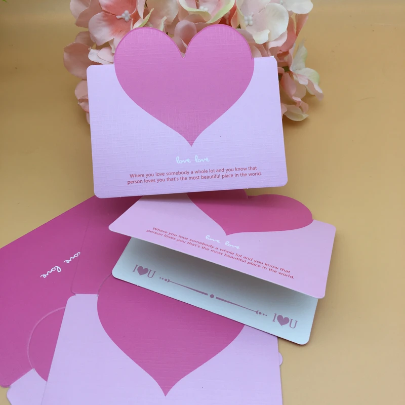 5 шт. открытки с сердечками из крафт бумаги пожелания конверт для фестиваля