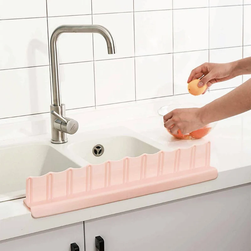 Creative Sink Water Fender Plastic Wavy shape Vegatable Basin Waterproof splash Board sucked type Kitchen Tools | Дом и сад