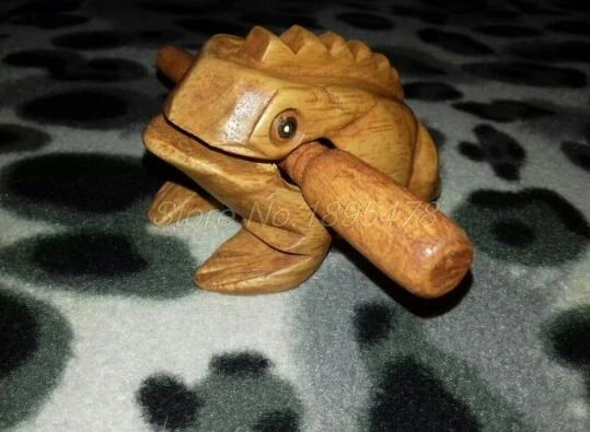

300PCS 1# 2# Thailand Traditional Craft Wooden Lucky for Frogs Home Office Decoration Art Figurines Decorative Miniatures Gift
