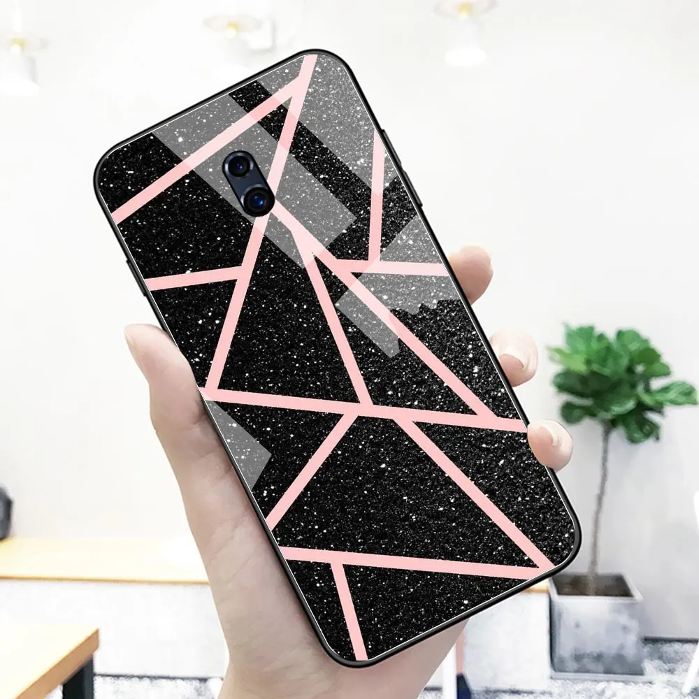 Для Oppo R15x чехол стеклянный задний Чехол под мрамор для R9 R9S R11 R11S Plus R17 R15 F9 Pro Find X A7X