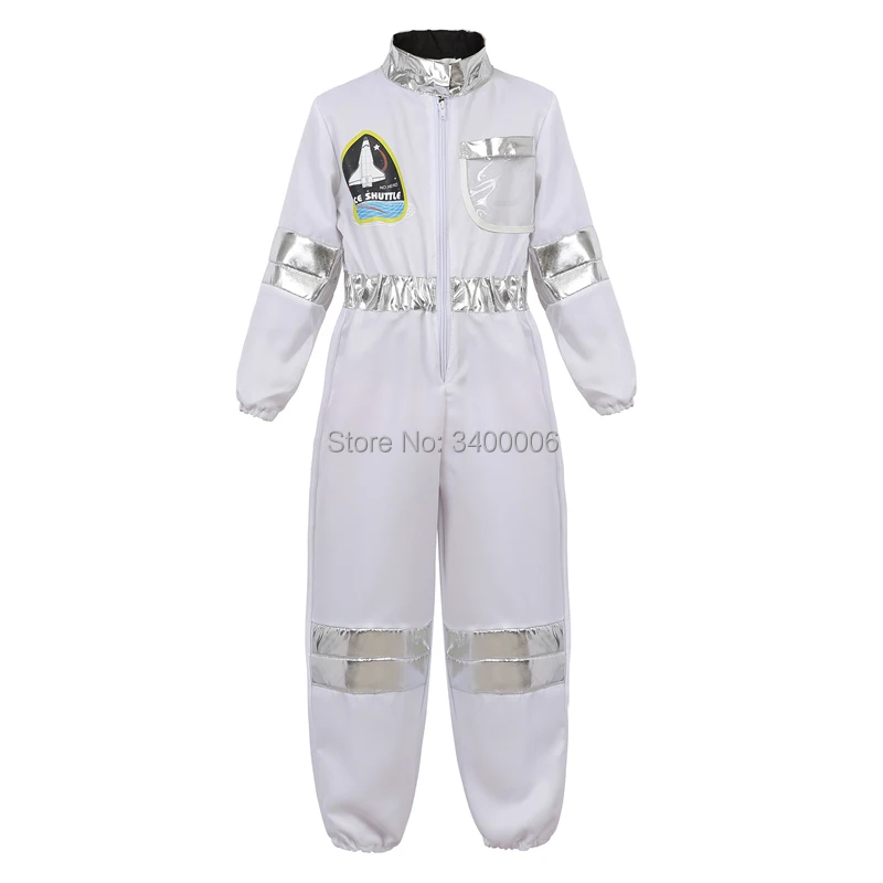 6375A-white Костюм космонавта для детей; костюм для ролевых игр для мальчиков и девочек-подростков; детский спортивный костюм с космонавтом; костюм с капюшоном для костюмированной вечеринки; шлем - Цвет: 6375A-white