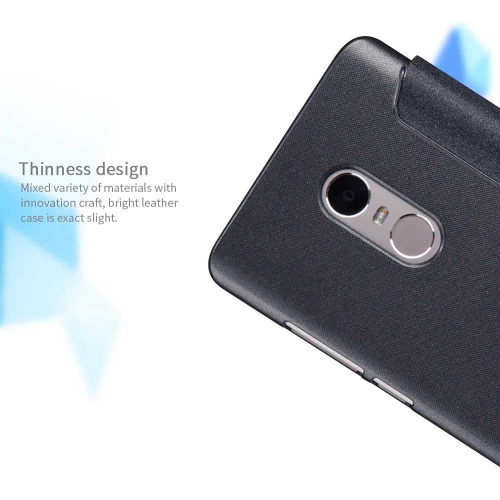 Для Xiaomi Redmi note 4 чехол Nillkin, блестящий кожаный чехол с окошком, с Умной функцией сна, для note 4, 5,5 дюйма