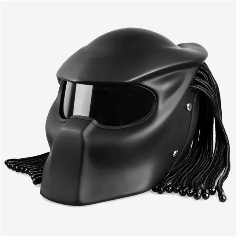 matte black M Фильм про инопланетян против шлем хищника крутые костюмы для косплея реквизит мотоциклетный шлем черная маска Хэллоуин - Цвет: matte black M