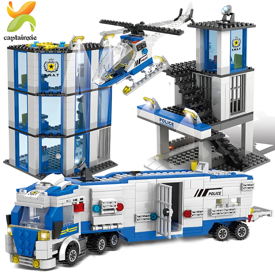 1002 шт. комплекты для полицейских участков строительные блоки городской