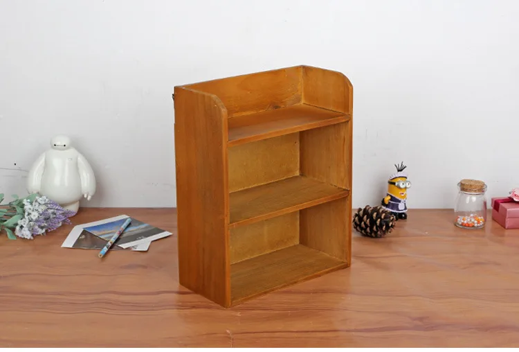 Многоуровневый деревянный шкаф для хранения мебели в стиле ретро настенный