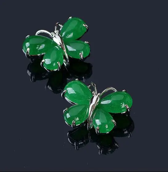 Ожерелья и подвески с зеленой Нефритовой бабочкой бесплатная доставка подарок