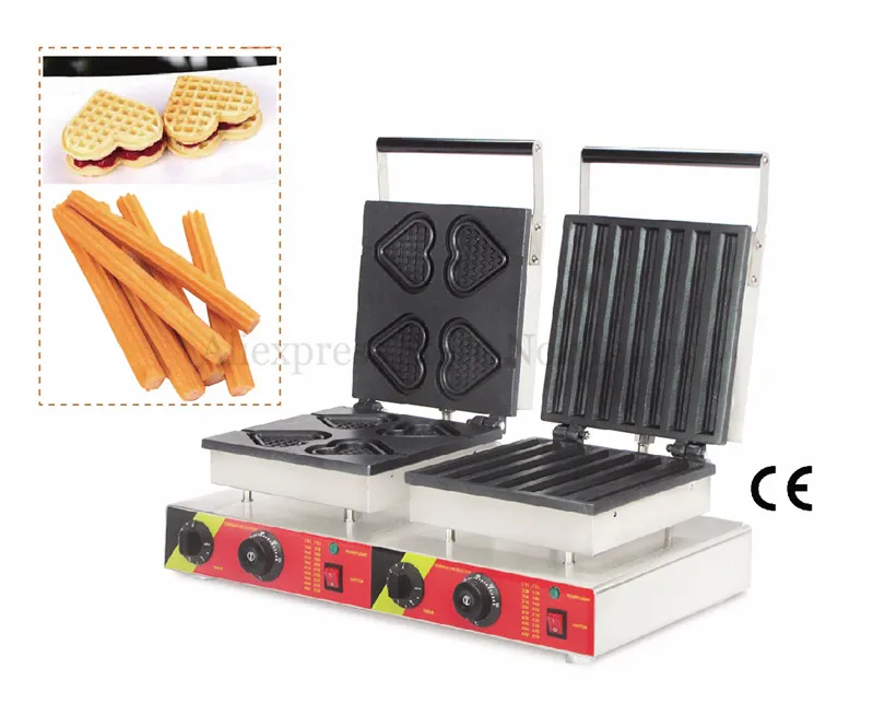 Economici Macchina Per Waffle A Doppia Pentola Vari Stili Per Selezione Panettiere Elettrico Antiaderente 220V 110V Snack Popolare Nuovo Di Zecca