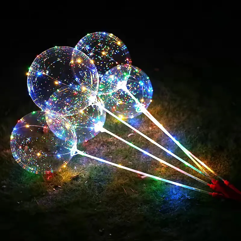 Nieuwe LED Ballonnen Bobo Ballon Elke набор Omvat 18 дюймов Led + 80 см Staaf 3 м Lijn En Handvat Accubak 600 | Дом и сад