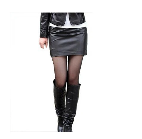 New Fashion Women Sexy Black PU Leather Bodycon Pencil High Waist Causal Mini Skirt | Женская одежда
