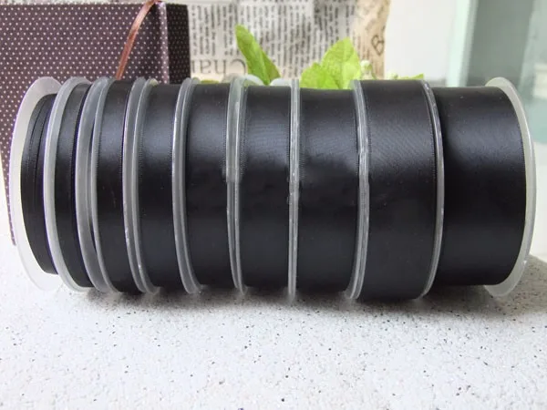 40mm Black Solid Face Matte Polyester Satin Ribbon Hairbow Wedding Party Packing Decoration Accessories,100yards/Roll