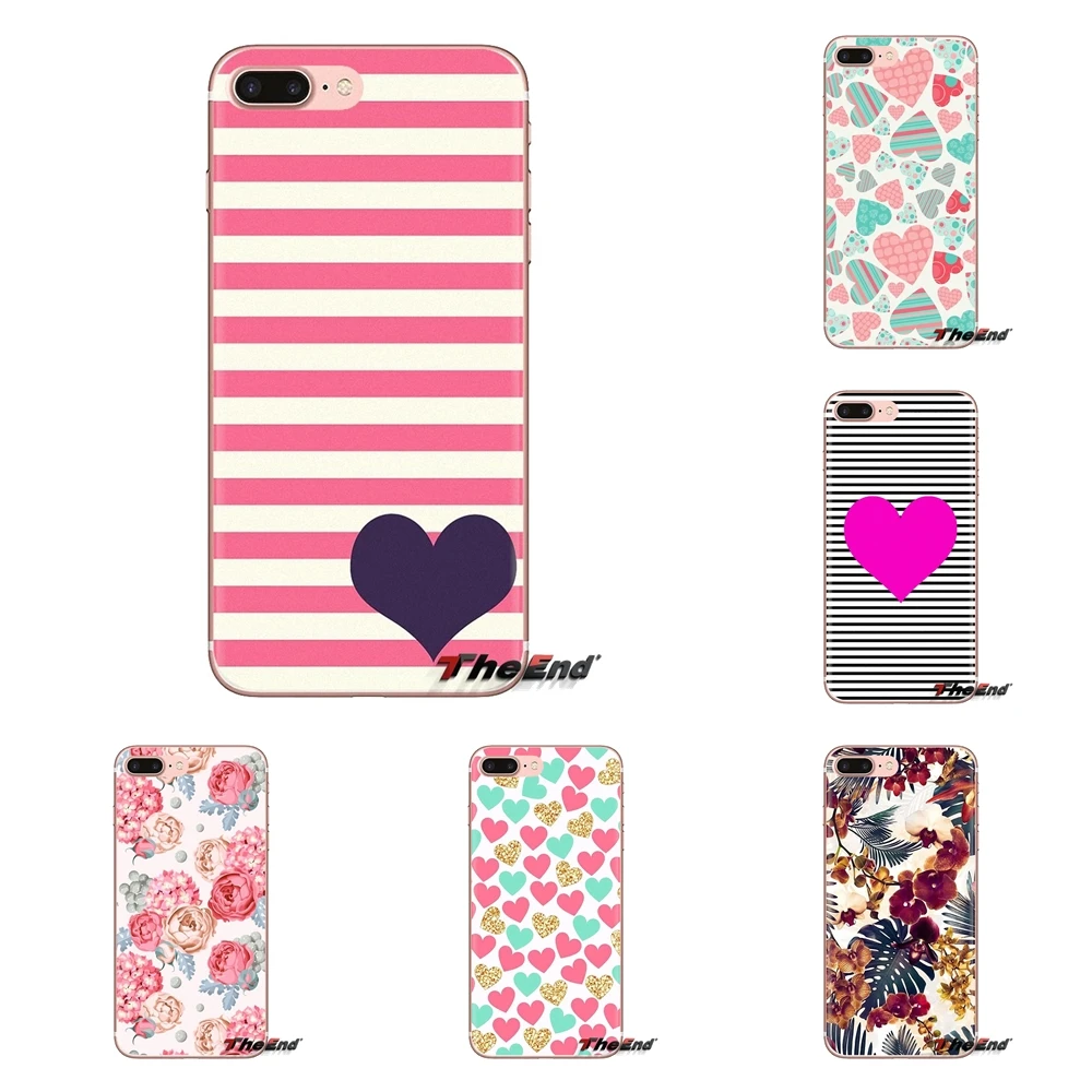 Розовые полоски Сердце Любовь Роза цветок для iPod Touch Apple iPhone 4 4S 5 5S SE 5C 6 6S 7 8 X XR XS Plus