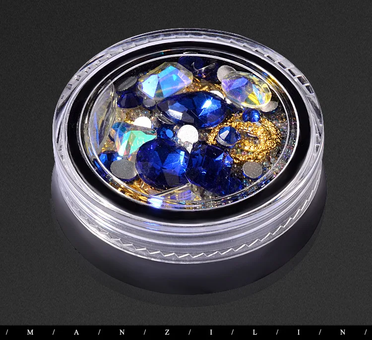 

3jar New nail jewelry diamond jewelry with sharp bottom profile diamond transparent AB diamond crystal glass diamond jewelry