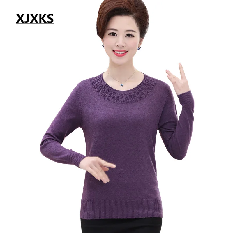 XJXKS sweater 2018 new women sweaters and pullovers long sleeve women's pullover plus size clothing basic shirt | Женская одежда