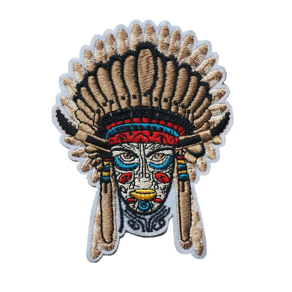 11 см индийский человек перышки тотем вышитые нашивки пришитые железные значки