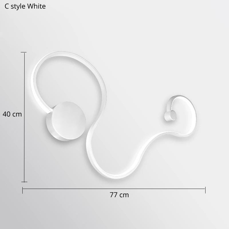 C 77CM white Современный светодиодный бра, настенный светильник для спальни, кабинета, гостиной, акриловое Внутреннее освещение с белым черным цветным корпусом, светодиодный настенный светильник l - Цвет абажура: C 77CM white