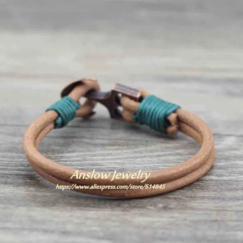 Anslow бренд модные ювелирные изделия классический якорь мужской браслет дружбы