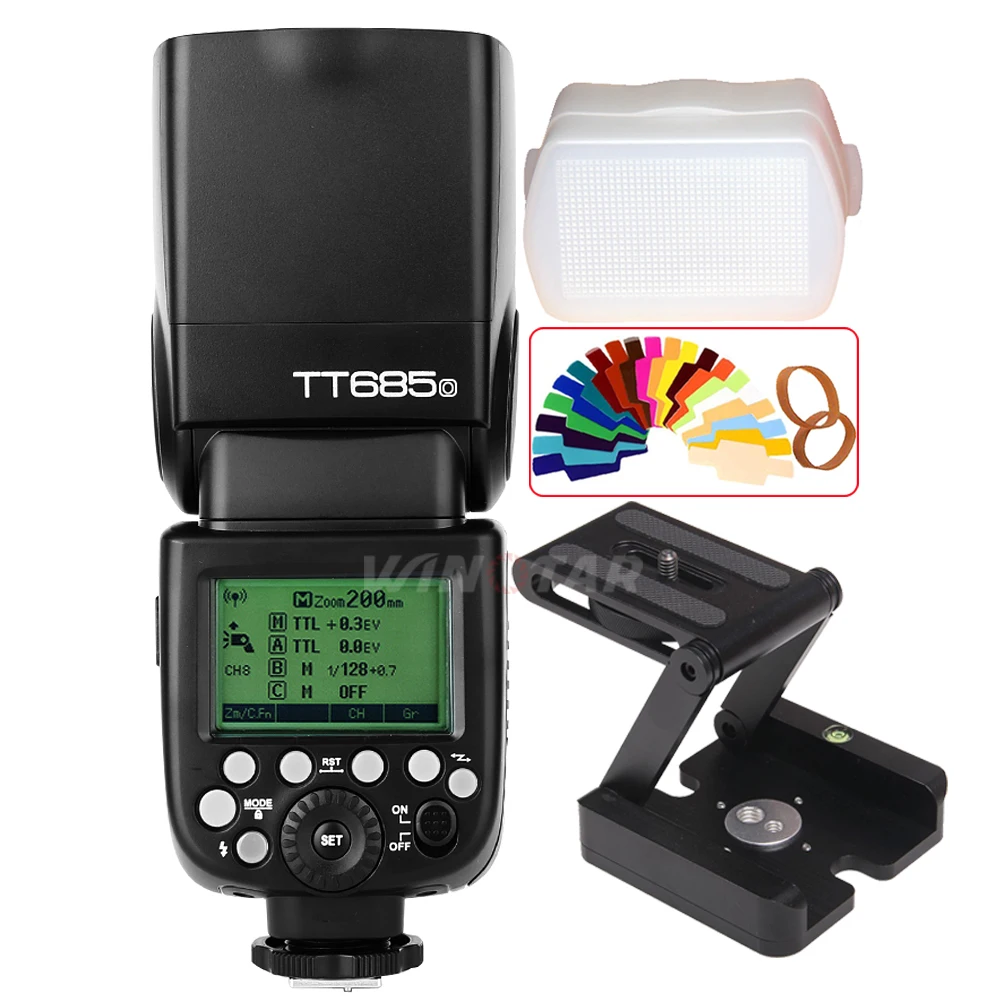 Беспроводная вспышка Godox TT685O 2 4G HSS TTL + головка кронштейна штатива Z для