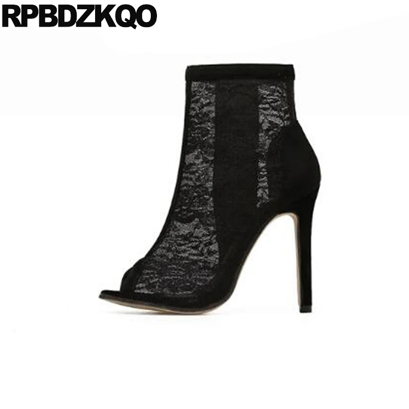 Ботинки женские на высоком каблуке фетиш туфли-лодочки с открытым носком