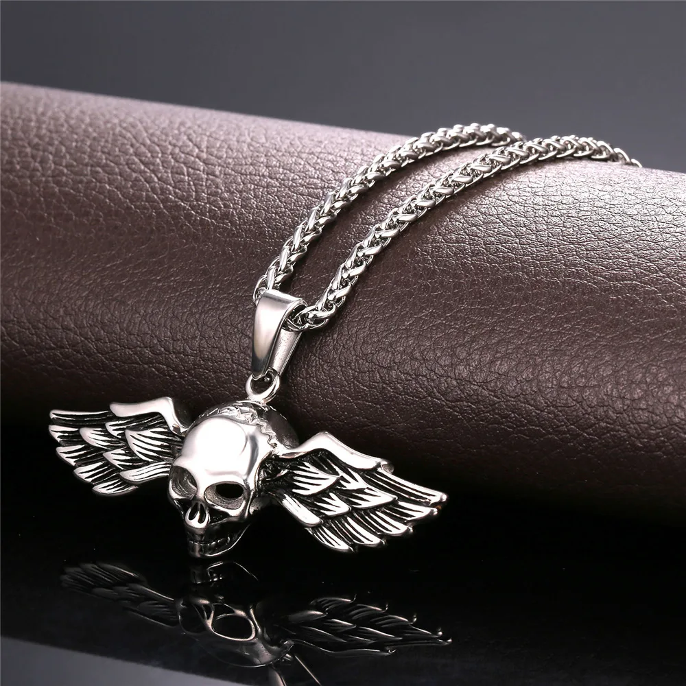 Мужское ожерелье с черепом и скелетом в стиле панк | Украшения аксессуары