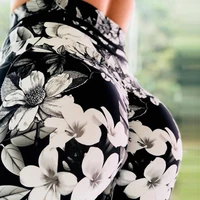 2019 new 3d floral black fitness leggings womens legings sexy high quality legging plus size legins high waist push up pants