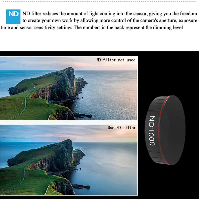 Фильтры ND4 + ND8 ND16 ND32 ND64 ND1000 фильтры для объектива камеры DJI OSMO экшн камера наружное