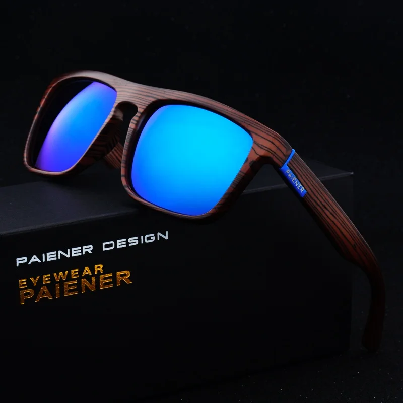 Мужские и женские солнцезащитные очки с имитацией бамбукового дерева в стиле