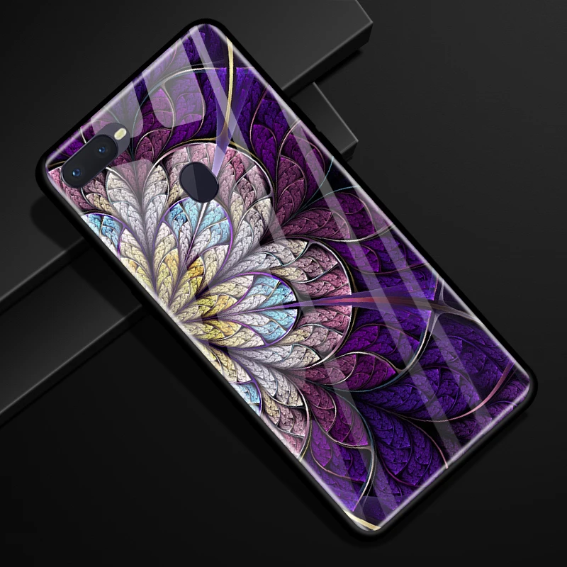 Задняя крышка из закаленного стекла для OPPO F9 чехлы с мультяшным рисунком F 9