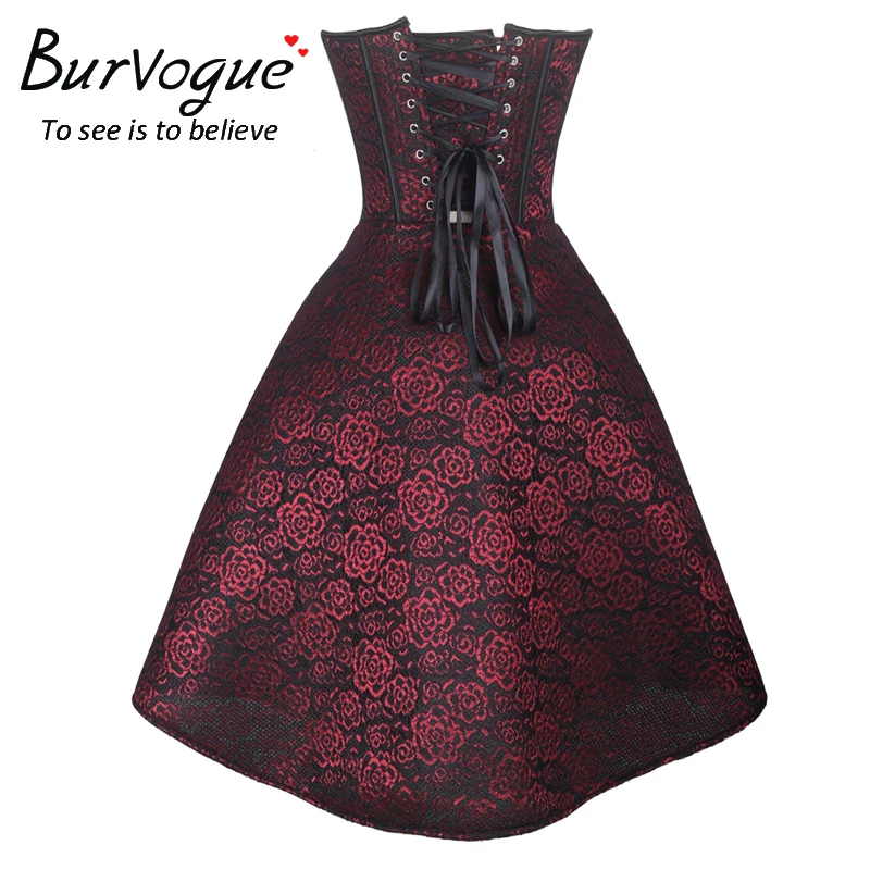 Burvogue женское готическое кружевное стимпанк-корсет платье с регулируемой талией