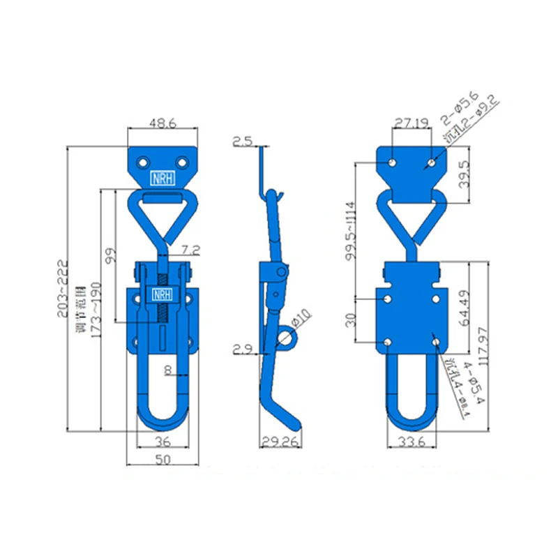 2 шт. 304 Нержавеющая сталь Регулируемая застёжка-тогл фиксатор скоростной зажим