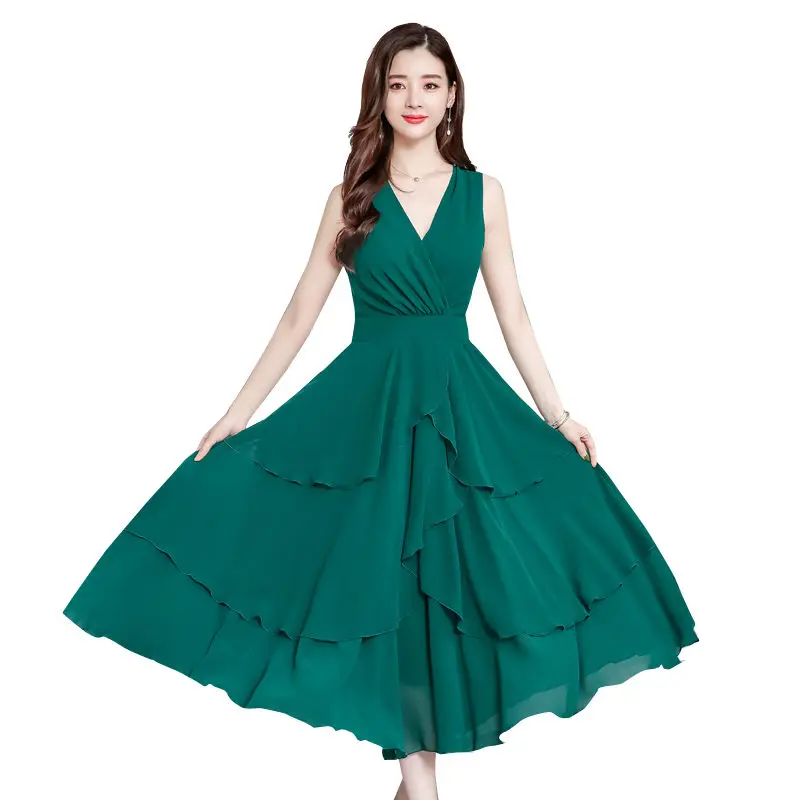 Летняя обувь в стиле ретро элегантная с шифоновыми оборками Для женщин платья