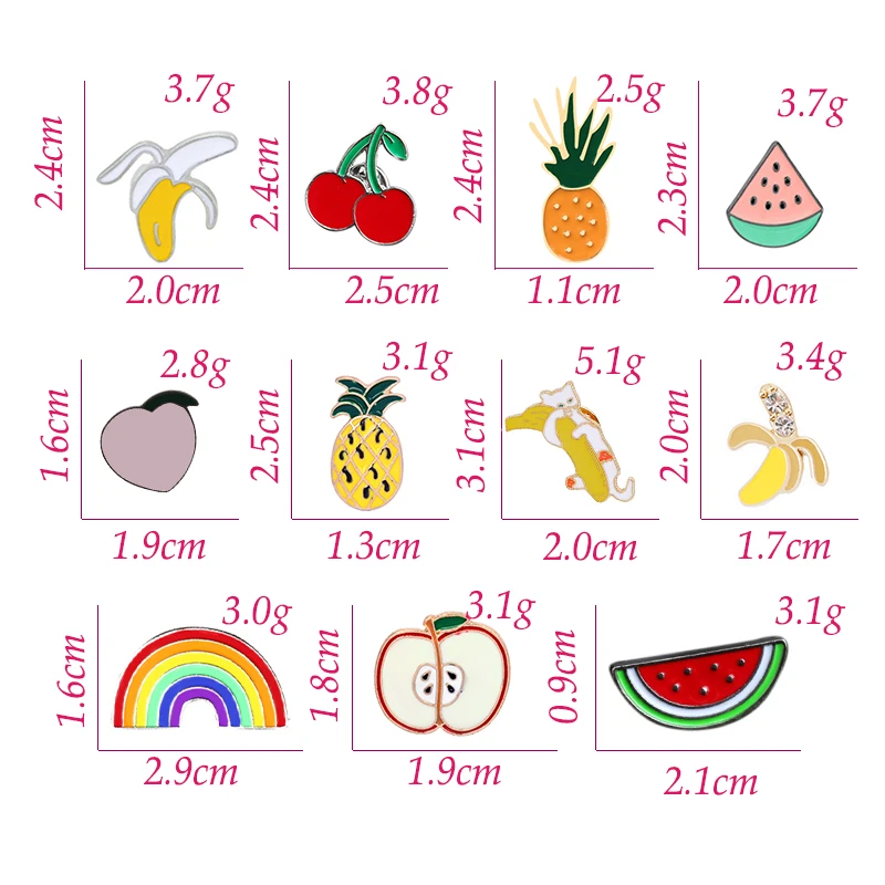 Брошь с мультяшными фруктами милая эмалированная брошь в виде радуги арбуза