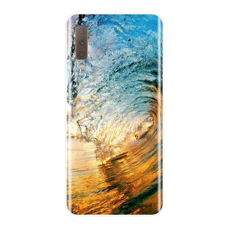 Мягкий силиконовый чехол Wave Ocean для телефона Samsung Galaxy A5 A7 2018 A6 A8 Plus задняя крышка A3