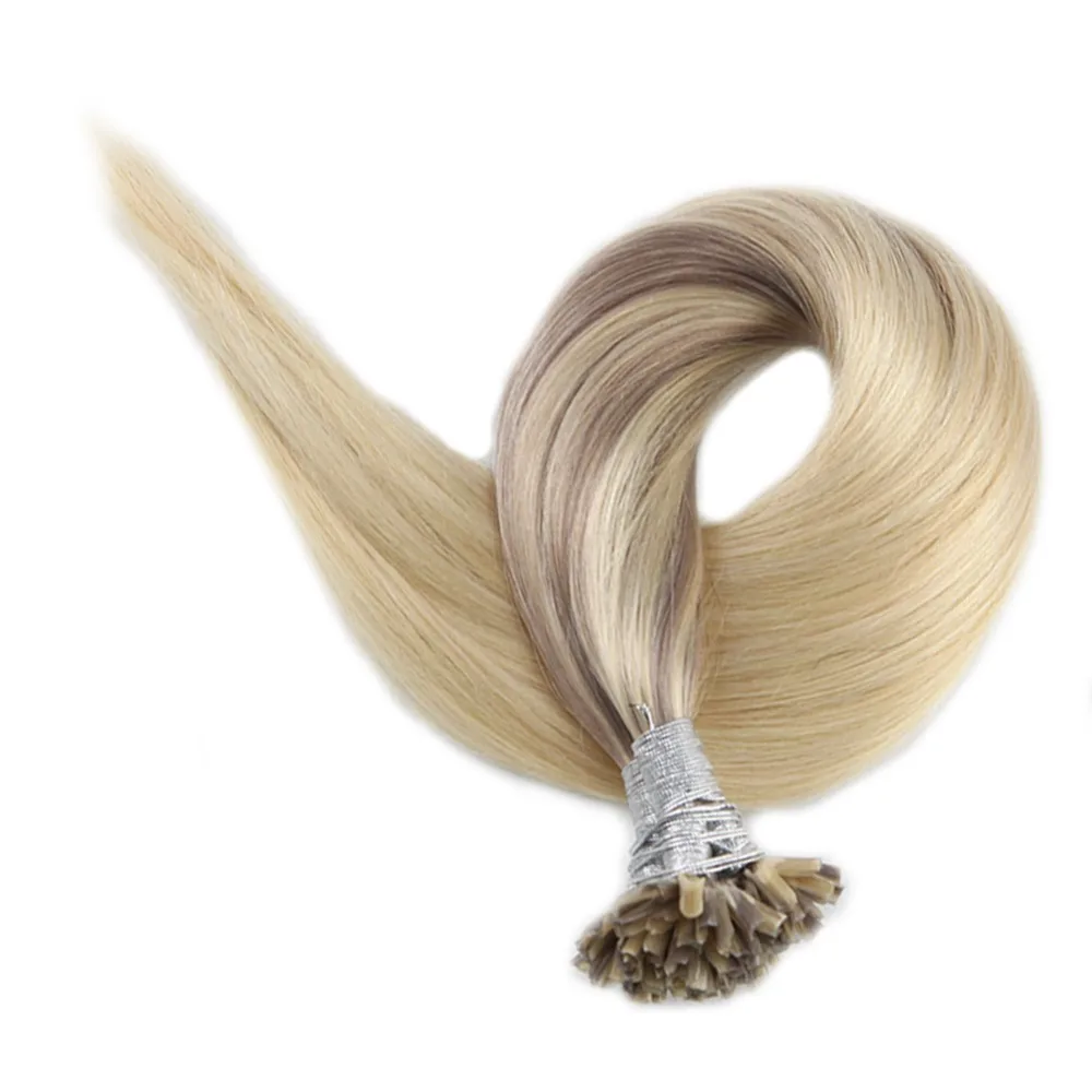 Полный блеск Remy U Tip наращивание волос цвет#18 выцветание до#22 и#60 1 г/Strand 50 г U Tip волос кератин гвоздь для волос Совет волос