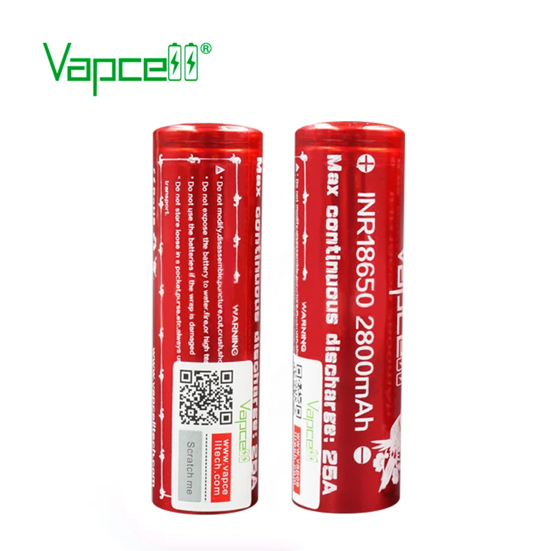 Бесплатная доставка 2 шт. элемент для электронной сигареты Vapcell INR 18650 аккумулятор