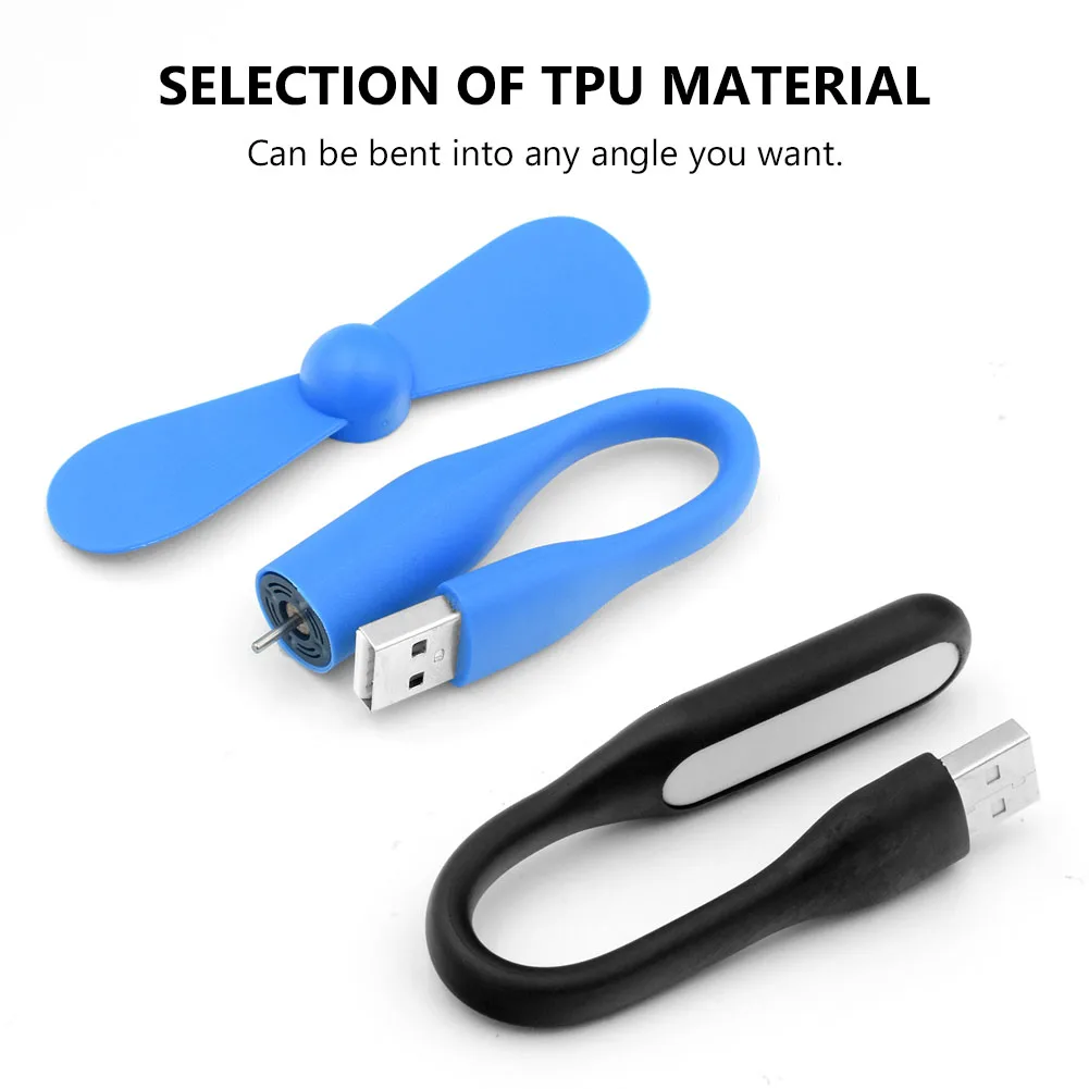 YCDC Flexible USB Mini Cooling Fan &amp LED Lamp Pack Cooler For Apple Android Phone Laptop Desktop Power Bank 6 Colors |