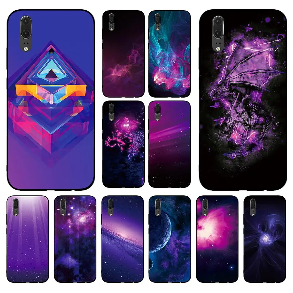 Psychedelic фиолетовый свет для Huawei P8 P9 P10 P20 P30 Lite Pro P Smart 2016 2019 ТПУ Мягкий силикон |